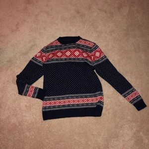 Warm and classic Red and blue sweater